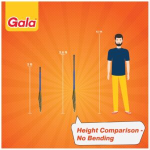 Gala No Dust Floor Broom- (Freedom from New Broom Dust- Bhusa) 2-in-1 - with Extendable Handle (1)