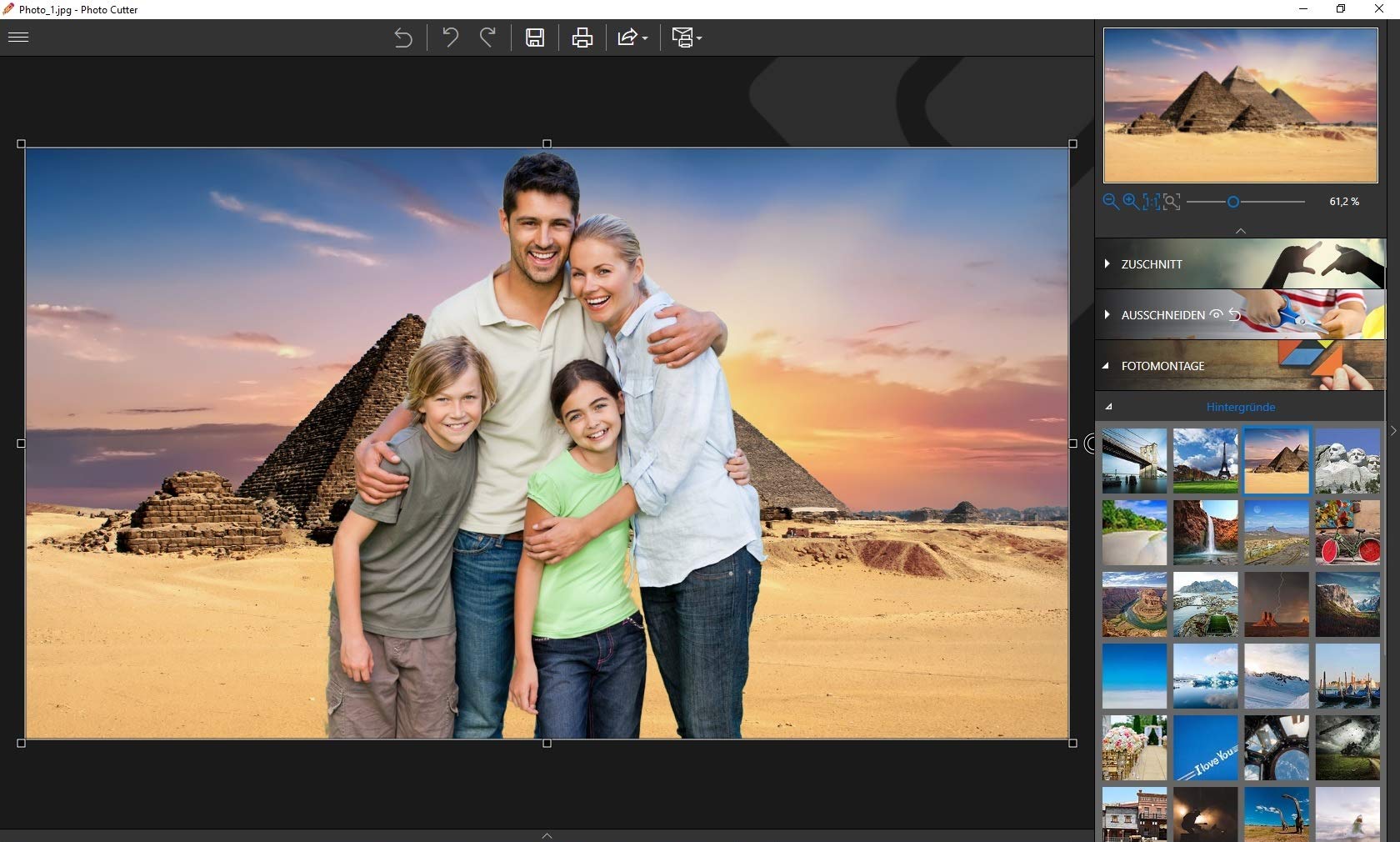 Photo Cut PRO for Windows 11, 10, 8.1, 7 - Edit, remove and change the backgrounds from your pictures easily - get rid of unwanted objects - make collages - apply filters and other effects