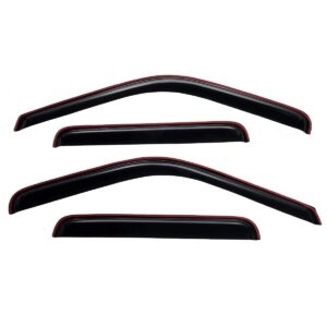 Lightronic WV194953 in-Channel Side Window Visor Deflector Vent Rain Guard, Dark Smoke, 4-Pieces Set, Fits 1999-2016 Ford F-250 Super-Duty & F-350 Super-Duty with SuperCrew Cab