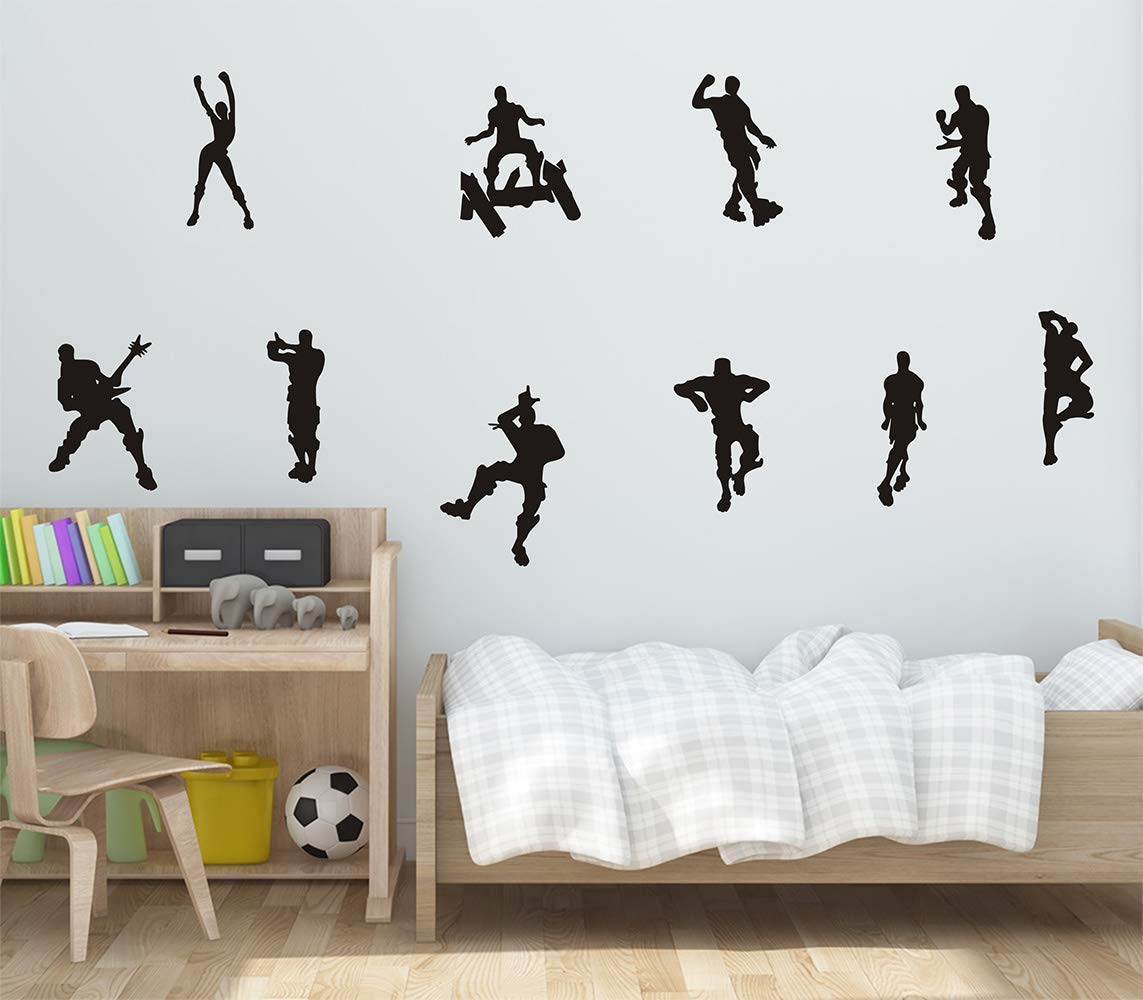 ALiQing Large Game Wall Decal Poster Dancing Wall Stickers Floss Dancing Decal for Children Teenager Bedroom Playroom Wall Decoration (Black)