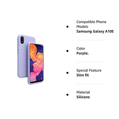 Vinve Liquid Silicone Case for Samsung Galaxy A10e, Gel Rubber Full Body Protection Shockproof Cover Slim Fit Case Drop Protection Case (Purple.)