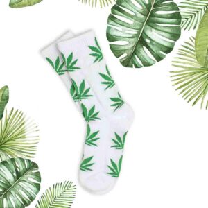 Kpop Space Mens Cotton Socks Fashion Marijuana leaf Casual Long Weed Sock Marijuana Weed Crew Socks(Uniform code H05)