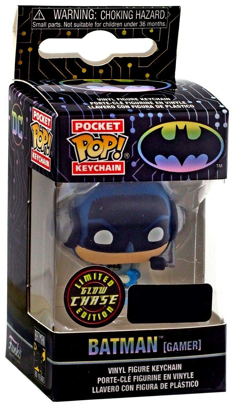 Funko Pocket Pop! Keychain: Batman Gamer Limited Edition Glow in The Dark Chase Exclusive