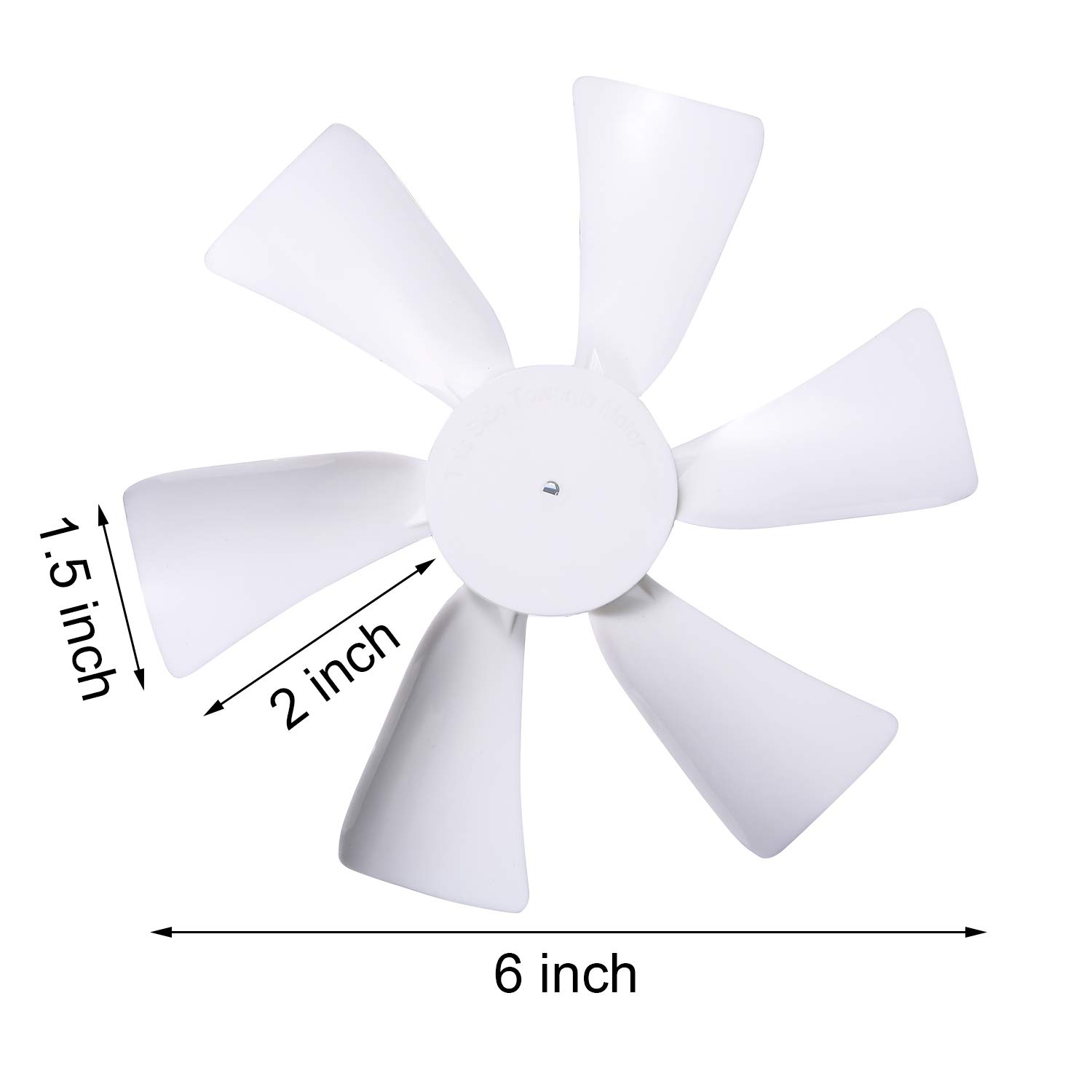 6" Replacement White RV Vent Fan Blade with 12V D-Shaft RV Vent Motor,Compatible with Heng's, Elixir, Ventline, Jensen RV