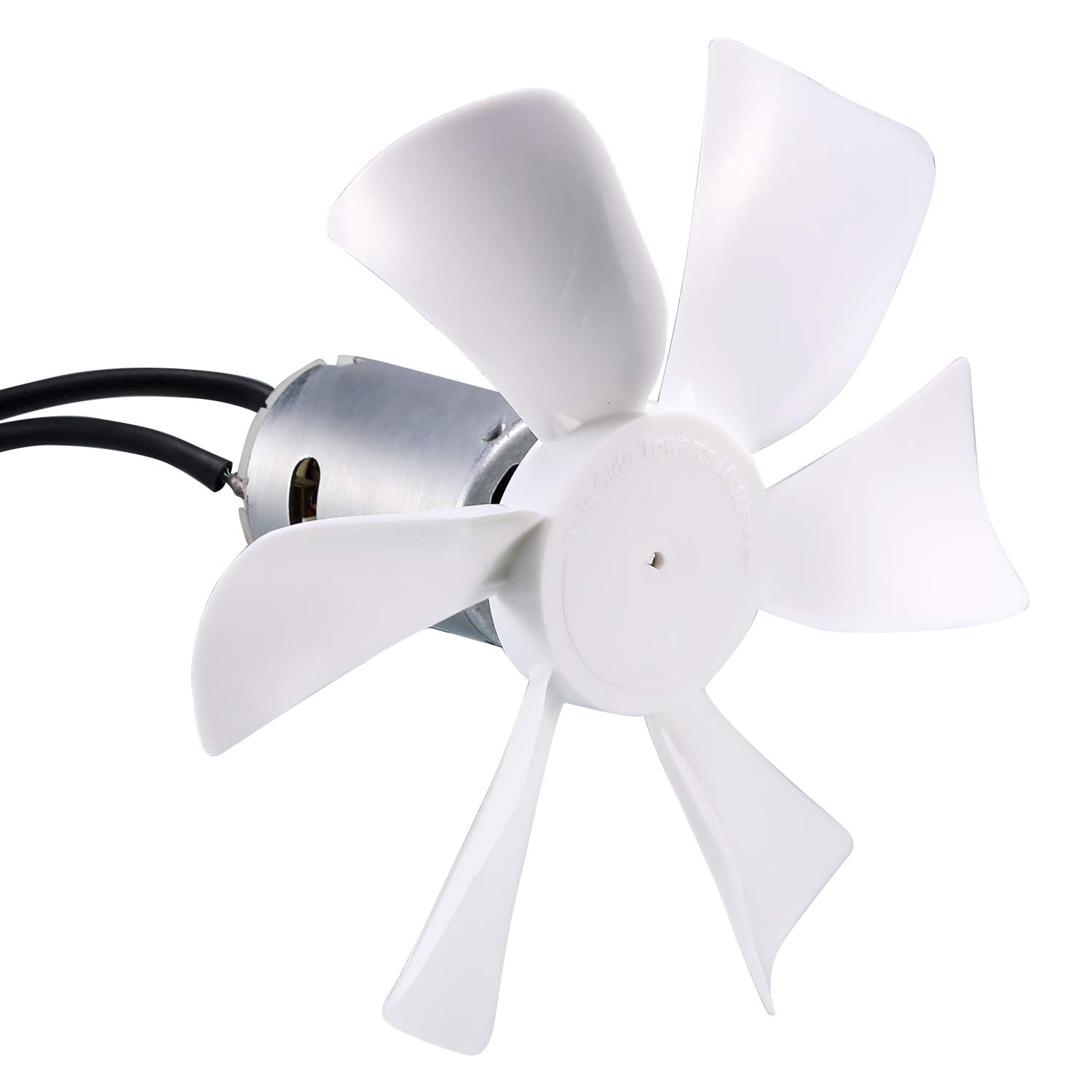 6" Replacement White RV Vent Fan Blade with 12V D-Shaft RV Vent Motor,Compatible with Heng's, Elixir, Ventline, Jensen RV