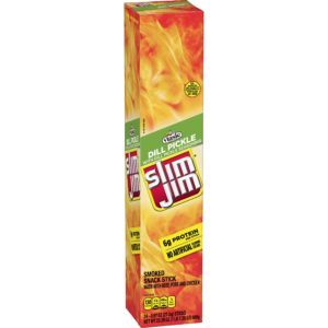 slim jim giant dill pickle smoked meat snack sticks, 0.97 oz. 24-count