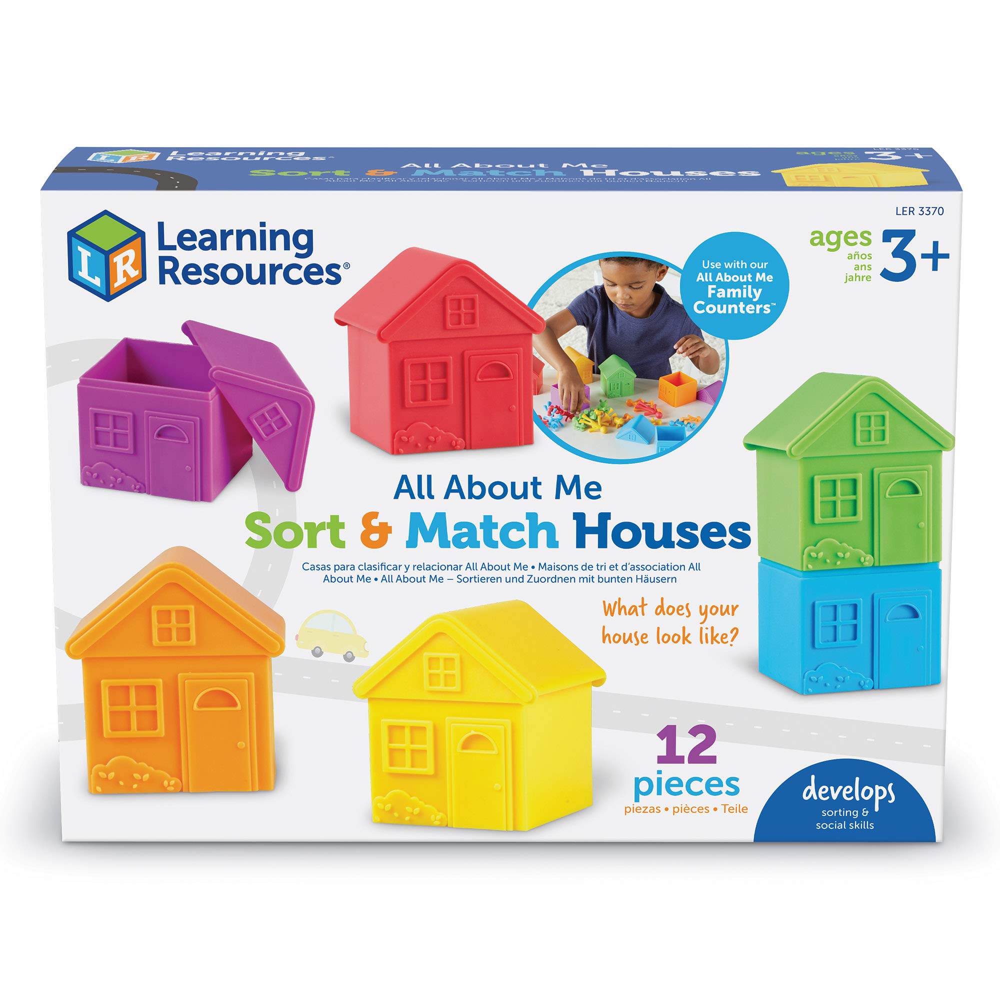 Learning Resources All About Me Sorting Houses,12 Pieces, Ages 3+, Fine Motor & Sorting Skills, Montessori Toys, Special Education Actives, Imaginative Play