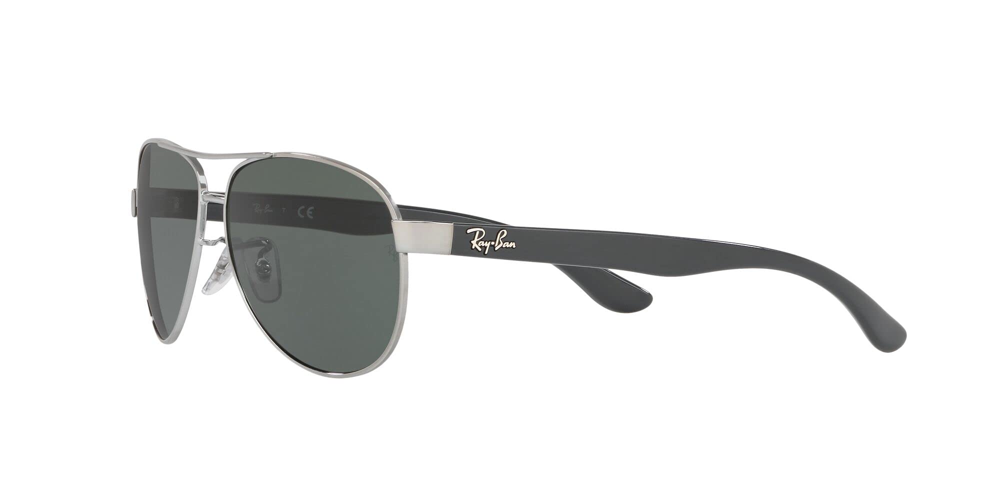 Ray-Ban Men's RB3457 Aviator Sunglasses, Gunmetal/Dark Green, 59 mm