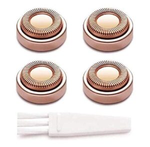 replacement heads for finishing touch flawless facial hair remover shaver for women, 18k rose gold plated - pack of 4
