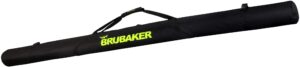 brubaker xc touring cross-country ski bag for 1 pair of skis and 1 pair of poles - black/neon yellow - 76 7/8 inches / 195 cm