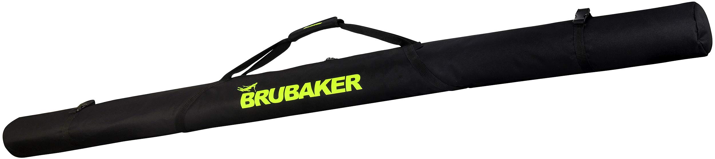 BRUBAKER XC Touring Cross-Country Ski Bag for 1 Pair of Skis and 1 Pair of Poles - Black/Neon Yellow - 76 7/8 Inches / 195 Cm