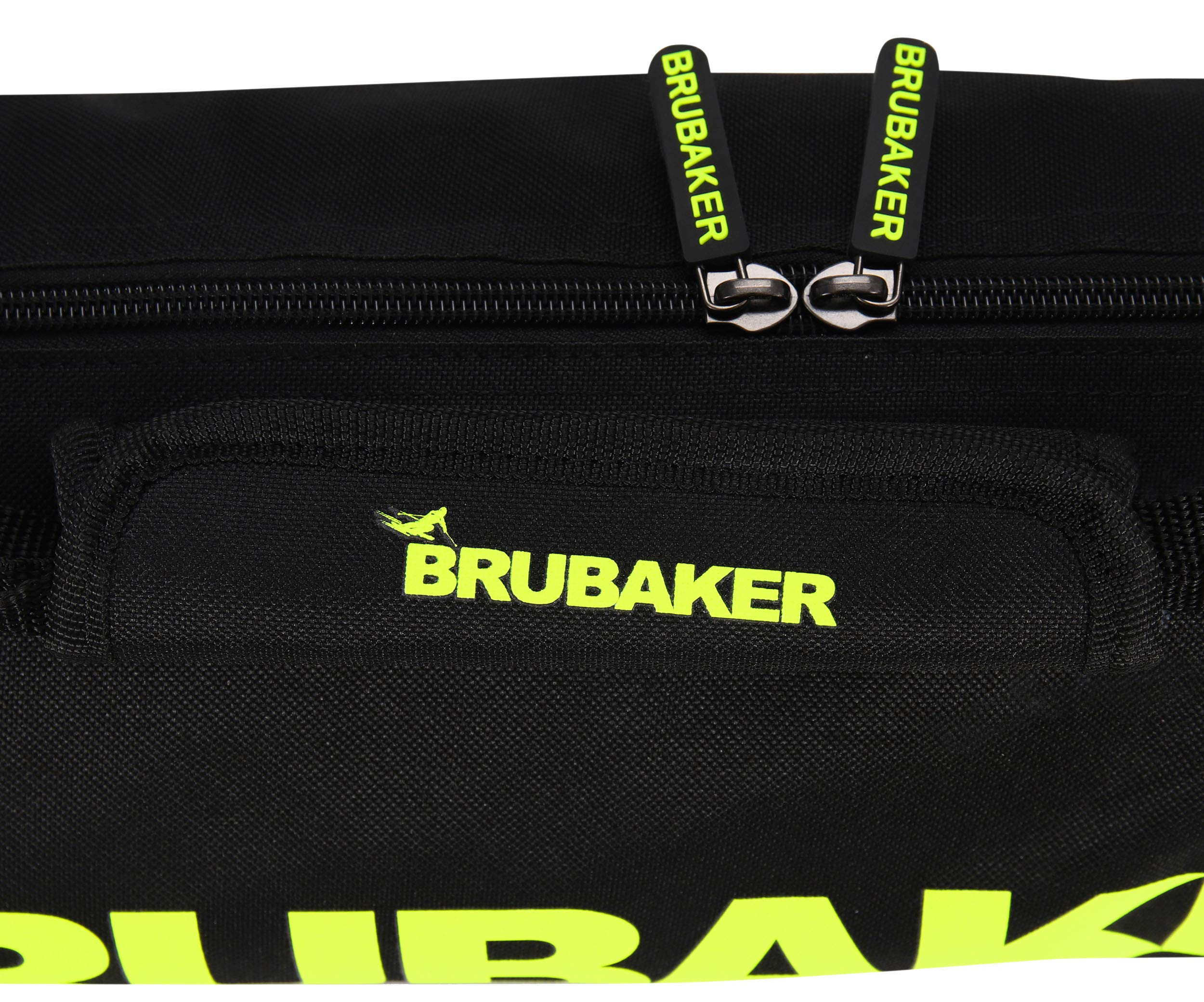 BRUBAKER XC Touring Cross-Country Ski Bag for 1 Pair of Skis and 1 Pair of Poles - Black/Neon Yellow - 76 7/8 Inches / 195 Cm