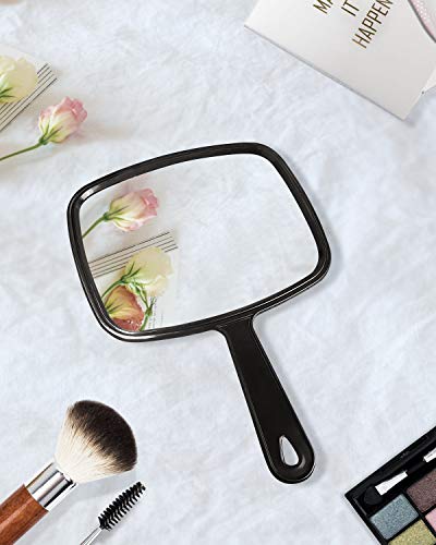 Gladmart Hand Mirror Salon Barber Hairdressing Handheld Mirror with Handle(Square Black 7.4 x 10.3 inches)