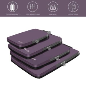 BAGAIL 4 Set/6 Set Compression Packing Cubes Travel Accessories Expandable Packing Organizers(Dark Greyish ClothPattern 4 Set)