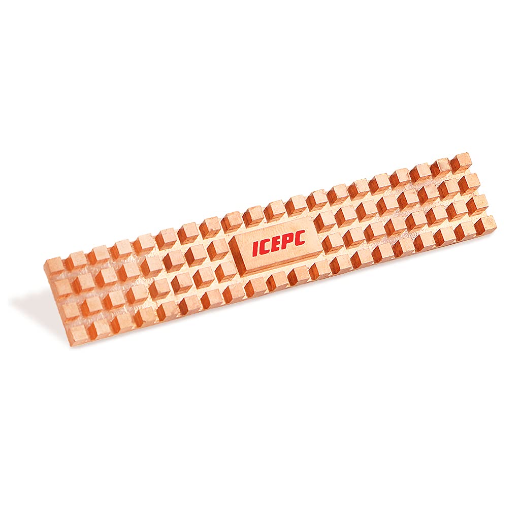 icepc M.2 22110 Pure Copper Heatsink with Thermal Conductive Adhesive for Cooling M.2 NVME 22110 NGFF SSD Radiator, Suitable for Enterprise-Class Server or PC 22110 Solid State Disk