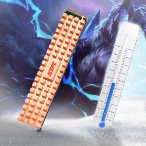 icepc M.2 22110 Pure Copper Heatsink with Thermal Conductive Adhesive for Cooling M.2 NVME 22110 NGFF SSD Radiator, Suitable for Enterprise-Class Server or PC 22110 Solid State Disk