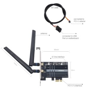 WiFi 6 AX200 PCI-E WiFi Card BT5.2 Dual Band AX3000Mbps Desktop AX200NGW 802.11ax 5Ghz 2.4Ghz 160MHz MU-MIMO Next-Gen Wireless Network Adapter for Gaming Fans OFDMA Miracast Only Support Windows 11 10