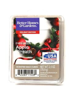 better homes & gardens scented wax cubes, 2019 limited edition (evergreen apple wreath)
