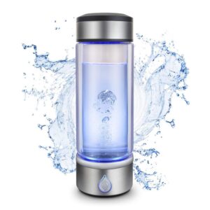 saikun hydrogen rich water cup ，pem technology ionizer ， portable usb rechargeable ionized water generator anti aging antioxidant glass bottle- 350ml