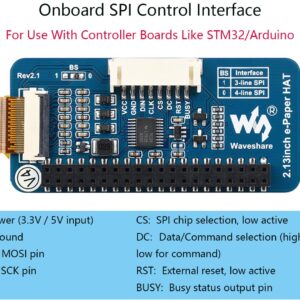 2.13inch E-Ink Display HAT for Raspberry Pi 4B/3B+/3B/2B/Zero/Zero W/WH and Jetson Nano, 212x104 Pixel White Black Red Three-Color SPI Interface No Backlight