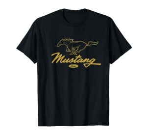 ford mustang pony script logo t-shirt