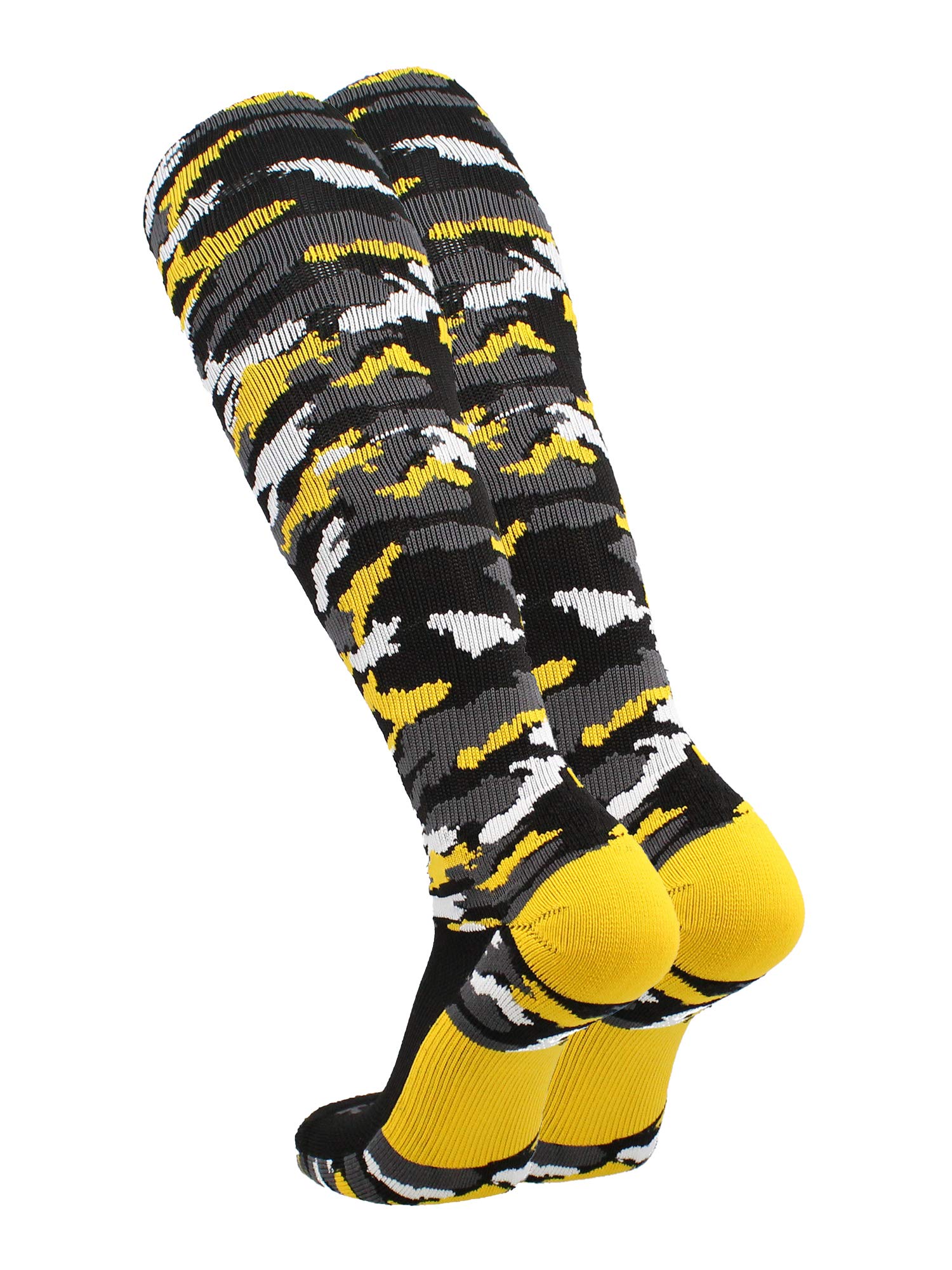 TCK Sports Elite Performance Over The Calf Camo Socks (Black/Gold Camo, Small)