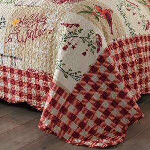 MarCielo 3 Piece Christmas Quilt Set, Rustic Lodge Deer Quilt Bedspread Throw Blanket Lightweight Bedspread Coverlet Comforter Set BY010 (King)