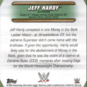 2019 Topps WWE Money in the Bank #38 Jeff Hardy Wrestling Trading Card