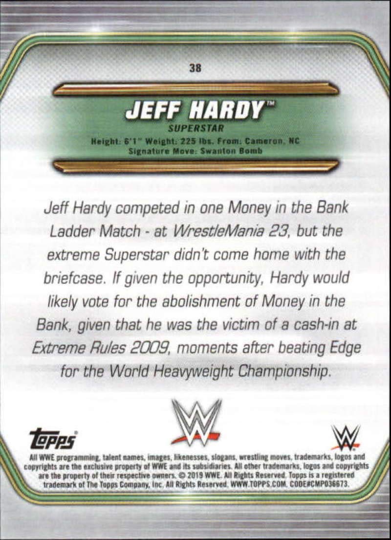 2019 Topps WWE Money in the Bank #38 Jeff Hardy Wrestling Trading Card