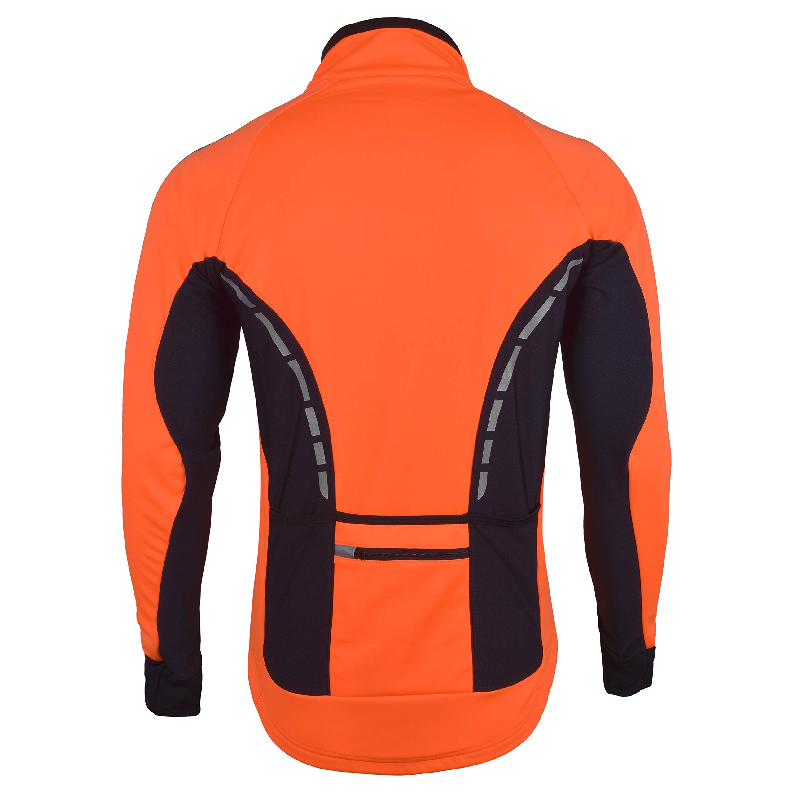 Zimco Pro Men Winter Cycling Jackets High Viz Bicycle Jersey Windproof Thermal Insulated Jacket (2XL, Tangerine)