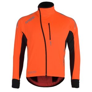 Zimco Pro Men Winter Cycling Jackets High Viz Bicycle Jersey Windproof Thermal Insulated Jacket (2XL, Tangerine)