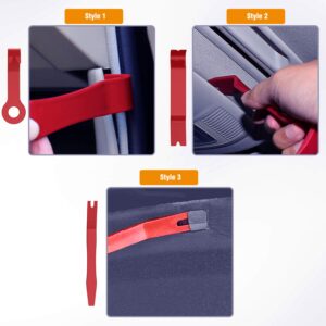 GOOACC 8PCS Auto Trim Scratch Removal Tool Car Audio Dash Panel Window Molding Fastener Remover Tool Kit-Red