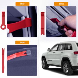 GOOACC 8PCS Auto Trim Scratch Removal Tool Car Audio Dash Panel Window Molding Fastener Remover Tool Kit-Red