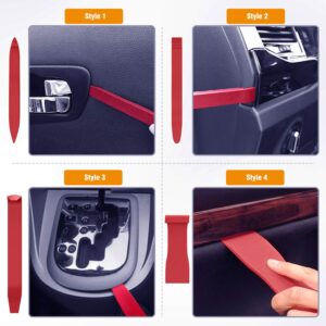 GOOACC 8PCS Auto Trim Scratch Removal Tool Car Audio Dash Panel Window Molding Fastener Remover Tool Kit-Red