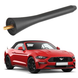 ksaauto short antenna for ford mustang convertible 2015-2024, stubby mustang antenna, 5 inch black aluminum car antenna replacement, ford mustang accessories designed for optimized car radio reception