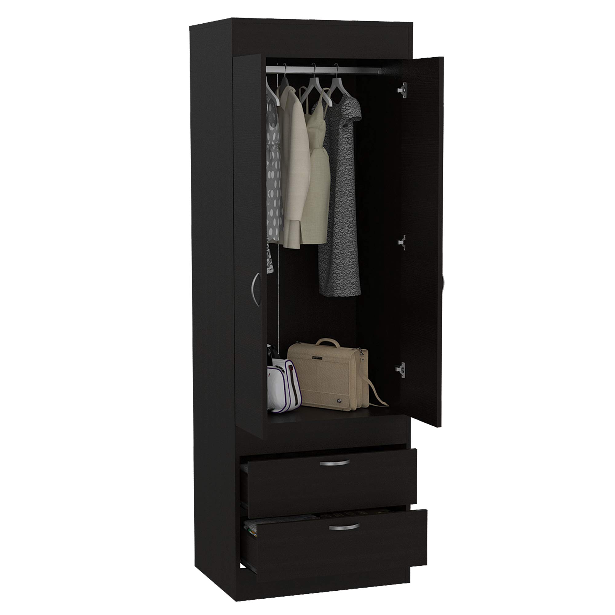 TUHOME Lisboa 2 Drawer 2 Door ARMOIRE Espresso