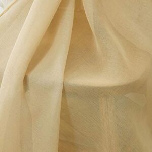 MYSTIC-HOME Sheer Curtains Taupe 45 Inch Length, Rod Pocket Voile Drapes for Living Room, Bedroom, Window Treatments Semi Crinkle Curtain Panels for Yard, Patio, Villa, Parlor, Set of 2, 52"x 45"