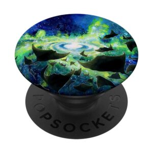 manta ray in space popsockets popgrip: swappable grip for phones & tablets