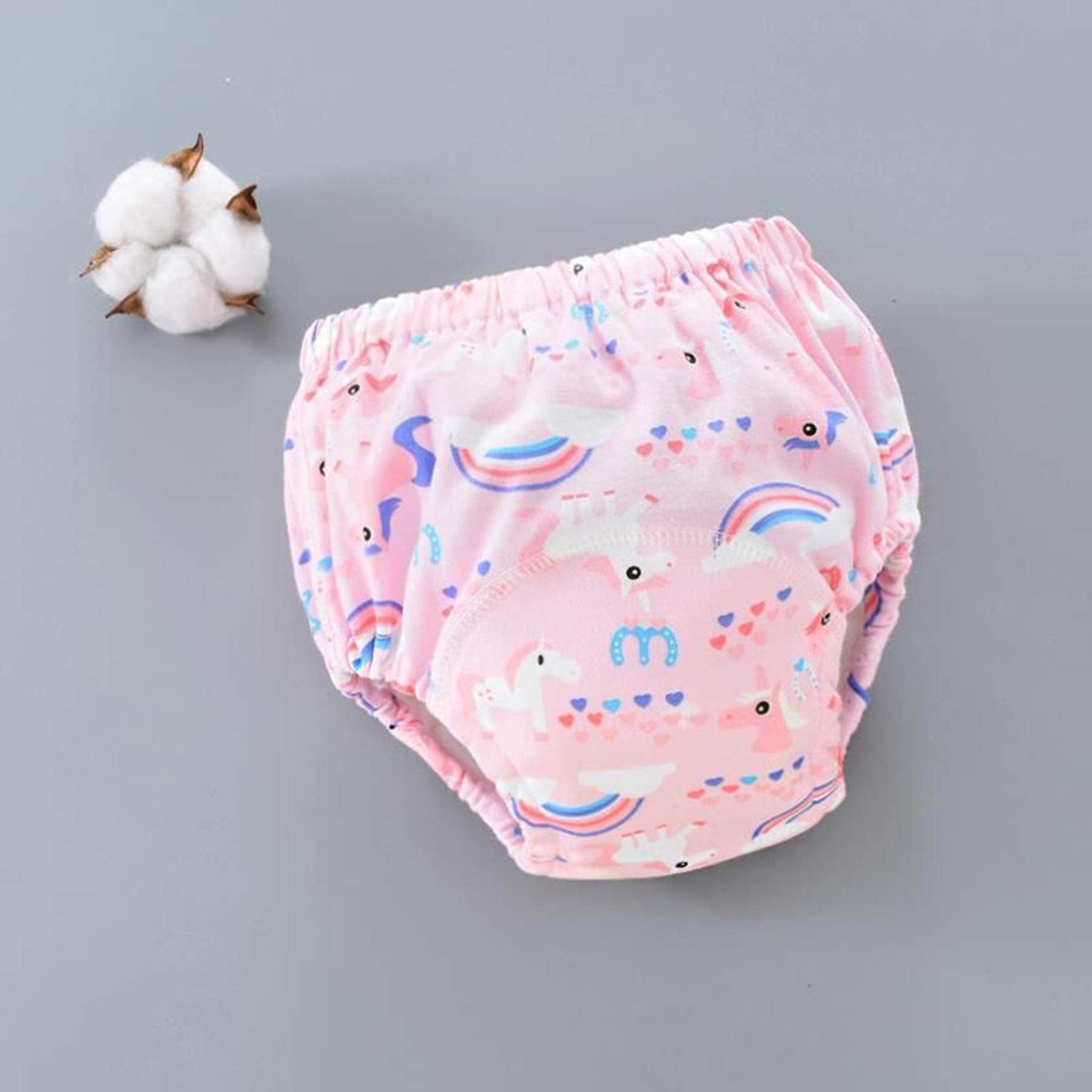 4 Pack Baby Toddler Potty Training Pants Layered Cotton Training Underwear for Toddlers Girls Boys (3T, A)