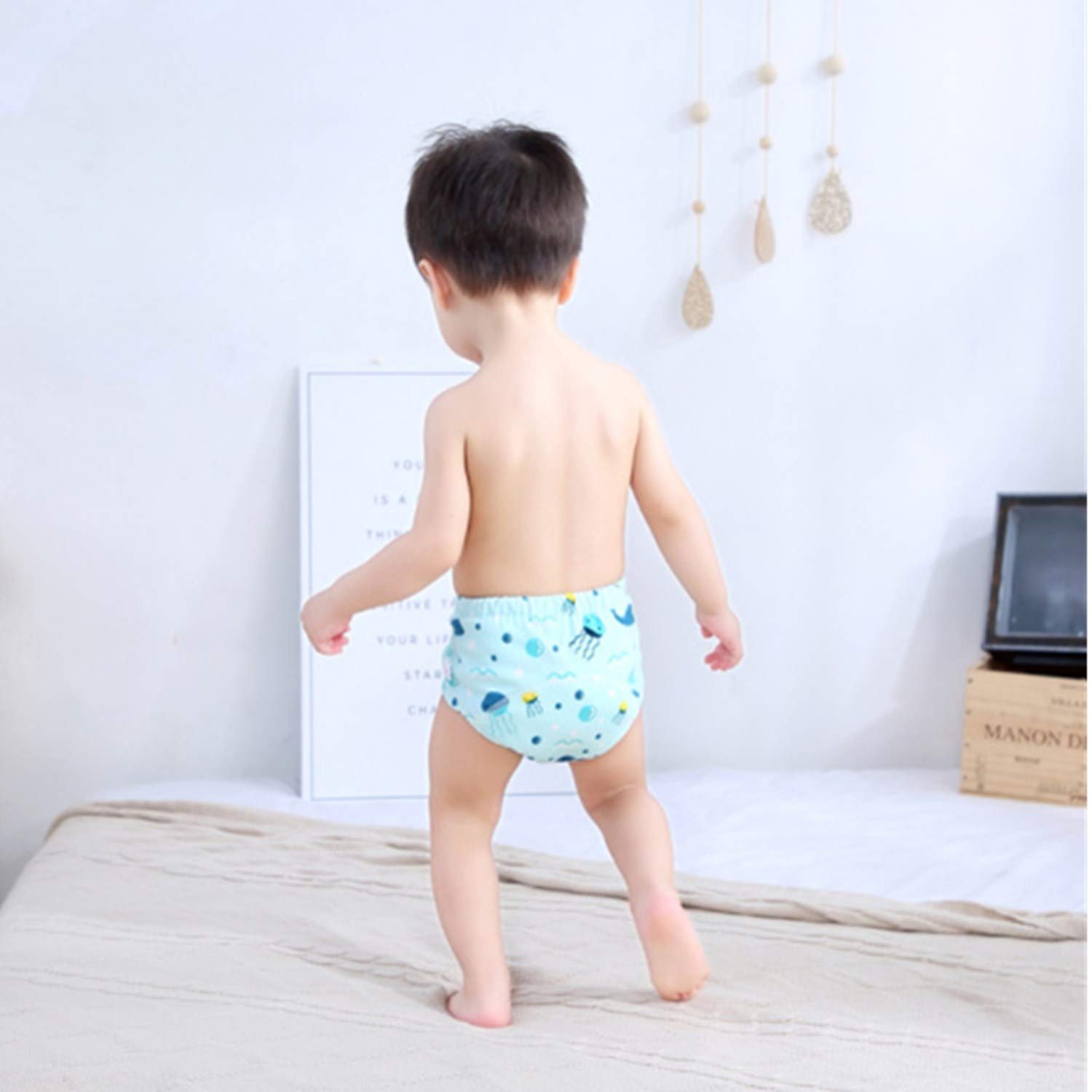 4 Pack Baby Toddler Potty Training Pants Layered Cotton Training Underwear for Toddlers Girls Boys (3T, A)