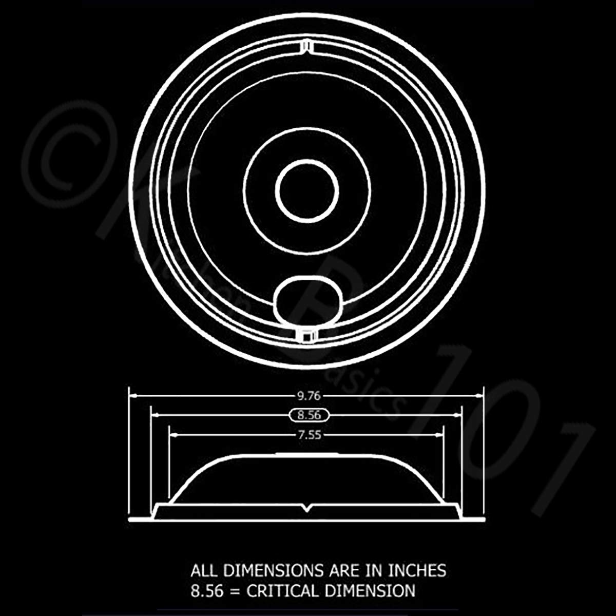 KITCHEN BASICS 101 Made in the USA WB31M20 WB31M19 Replacement Range Cooktop Porcelain Drip Pans for GE 2 6-Inch & 2 8-Inch Pans, 4 Pc