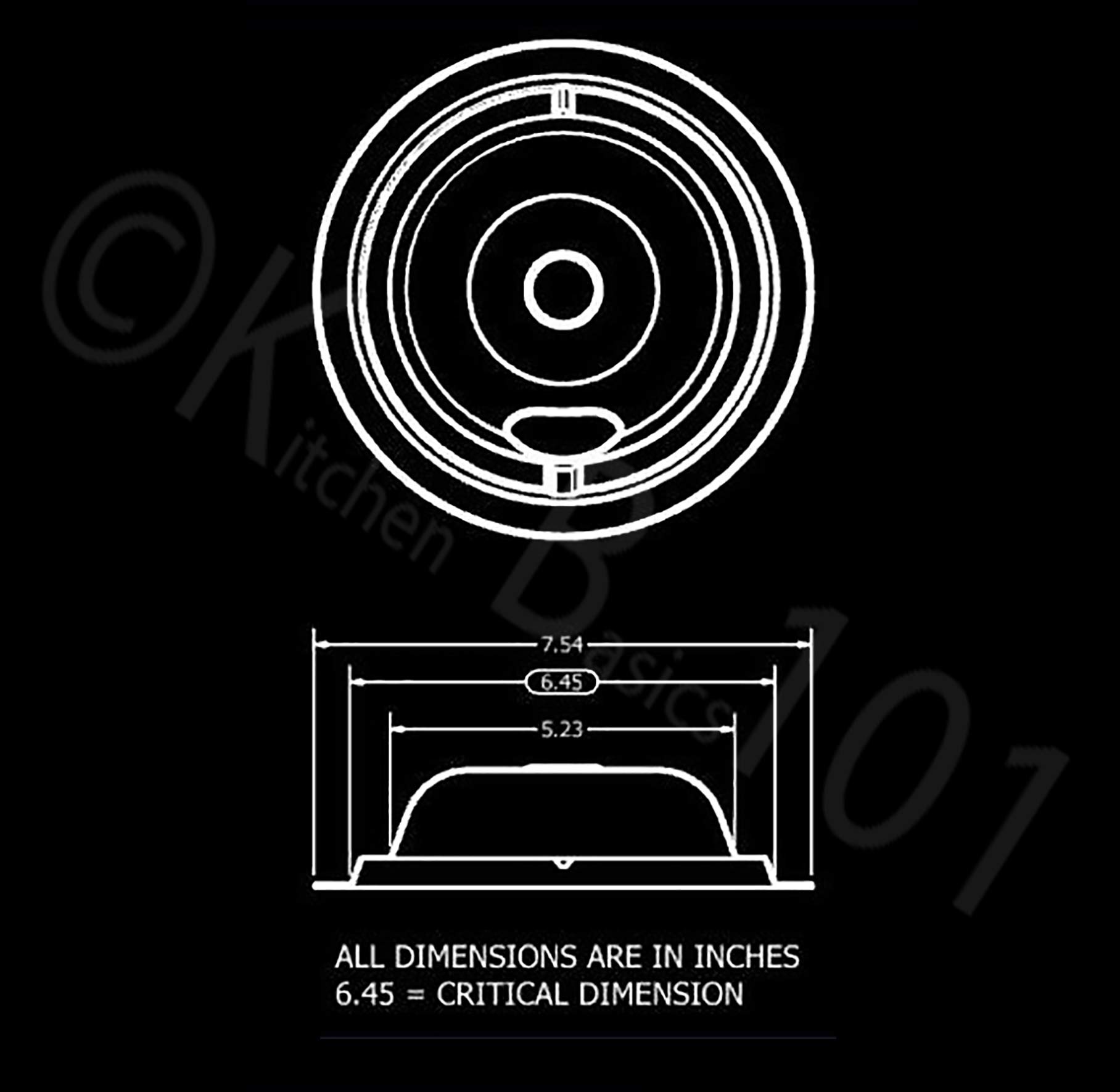 KITCHEN BASICS 101 Made in the USA WB31M20 WB31M19 Replacement Range Cooktop Porcelain Drip Pans for GE 2 6-Inch & 2 8-Inch Pans, 4 Pc