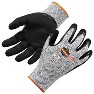 ergodyne unisex adult nitrile-coated ansi a3 nitrile coated cr gloves, gray, large us, pack of 1