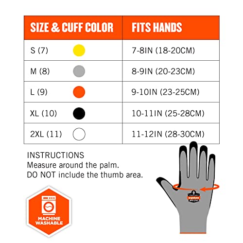 Ergodyne unisex adult Nitrile-coated ANSI A3 Nitrile Coated CR Gloves, Gray, Large US, Pack of 1