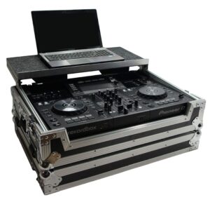 harmony audio hcxdjrrlt flight angle glide laptop stand dj 1u rack case compatible with pioneer xdj-rr