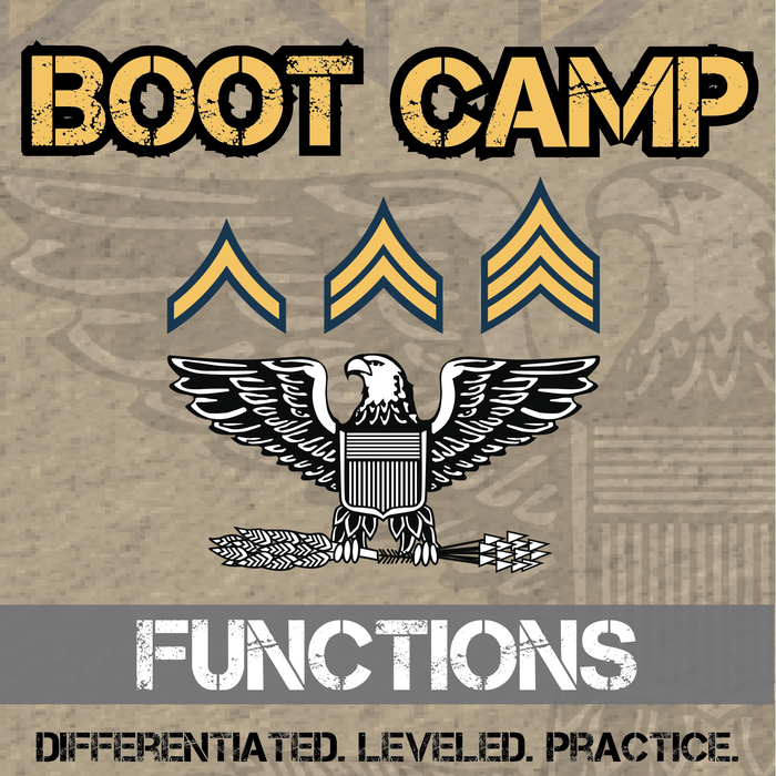 Functions Boot Camp -- Differentiated Practice Assignments