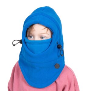 tough headwear kids winter hat with mask - ski mask for kids - ninja kids balaclava & winter face mask for kids w/hood - toddler balaclava blue