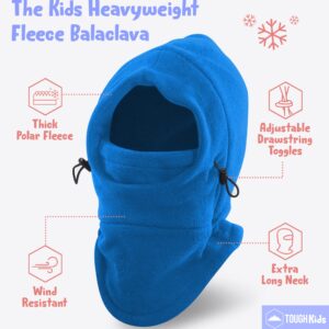 Tough Headwear Kids Winter Hat with Mask - Ski Mask for Kids - Ninja Kids Balaclava & Winter Face Mask for Kids w/Hood - Toddler Balaclava Blue