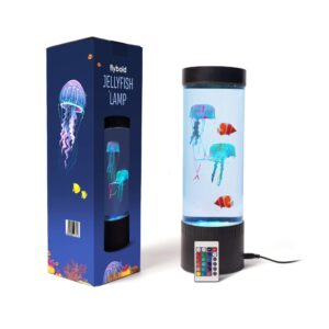 flybold lava lamp led with 20 color changing light 2 clownfish 2 jelly fish lamp remote for live jellyfish aquarium lamp night light mood desk decor for kids bedroom (small) - nemo toys