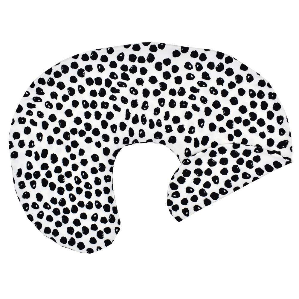 Multi-Use Nursing Pillow Cover, Soft Stretchy Breastfeeding Pillow Case, Nursing Pillow Slipcovers (Black Dot)